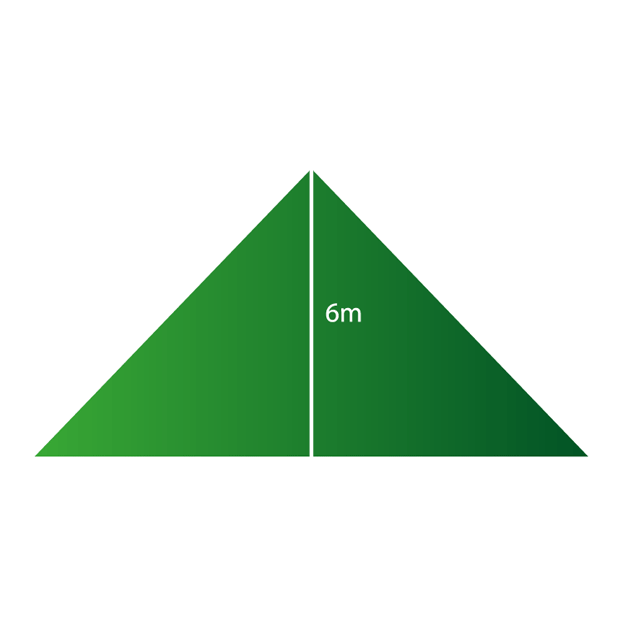 Dreieck mit eingezeichneter Grundfläche und Höhe